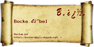 Bocke Ábel névjegykártya